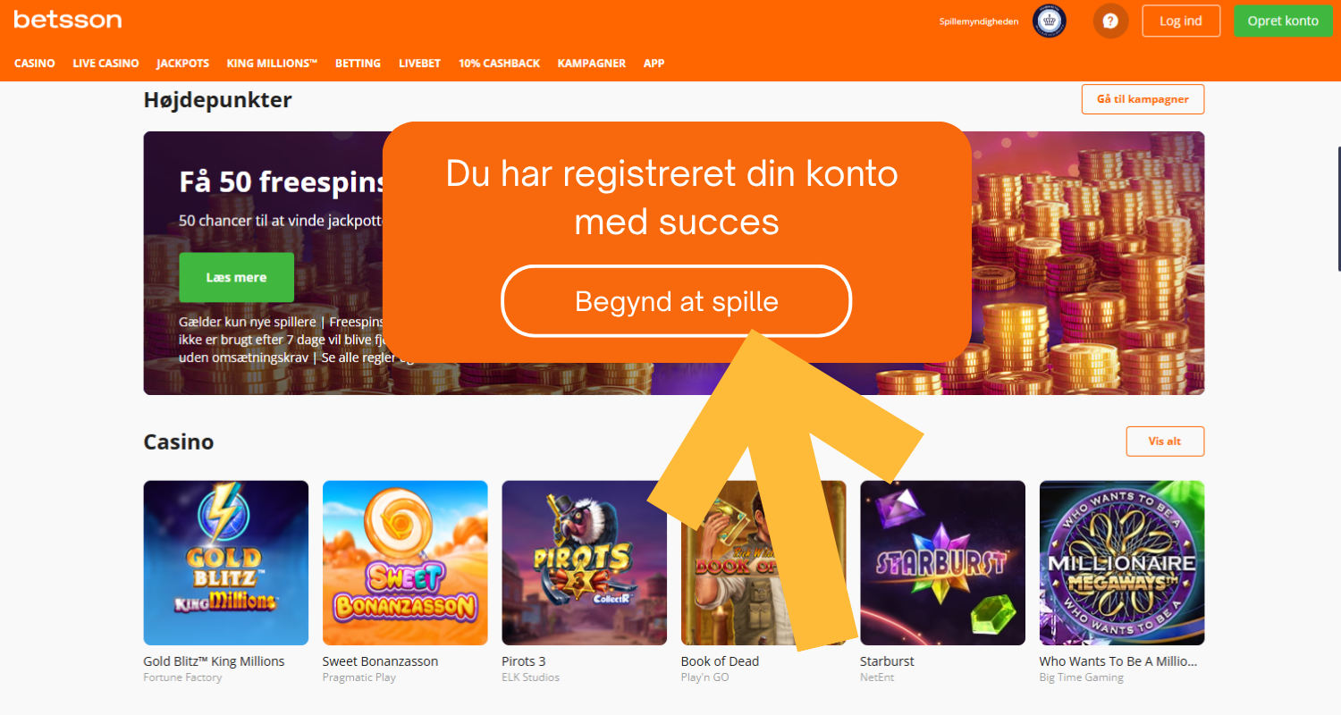 Vent på den automatiske tilmelding