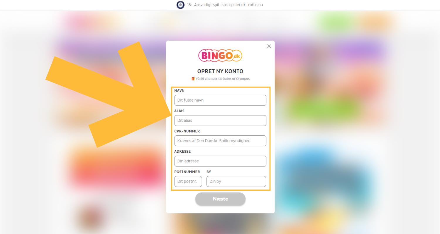 Indtast dine personlige data