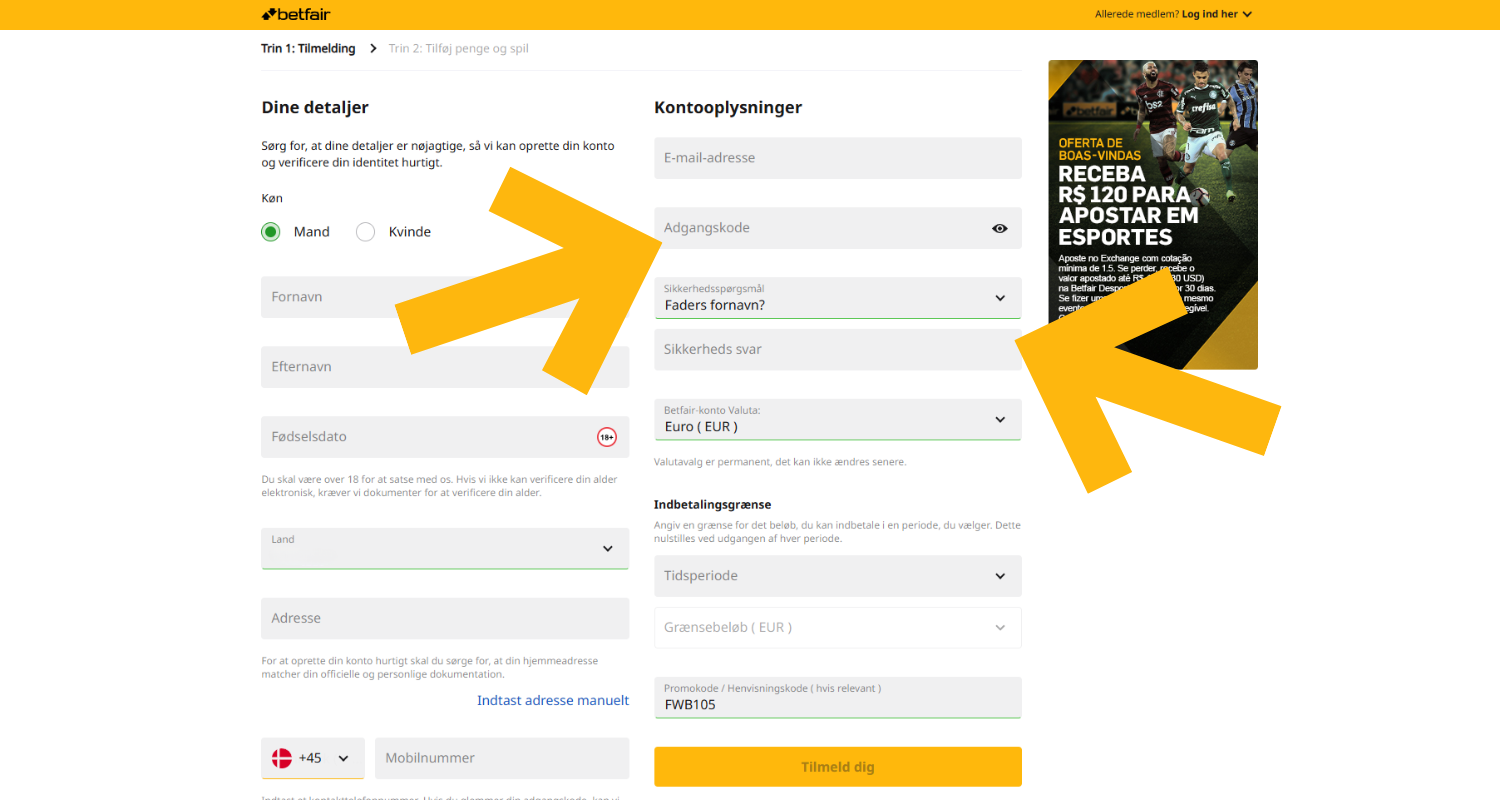 Opret dine login-oplysninger