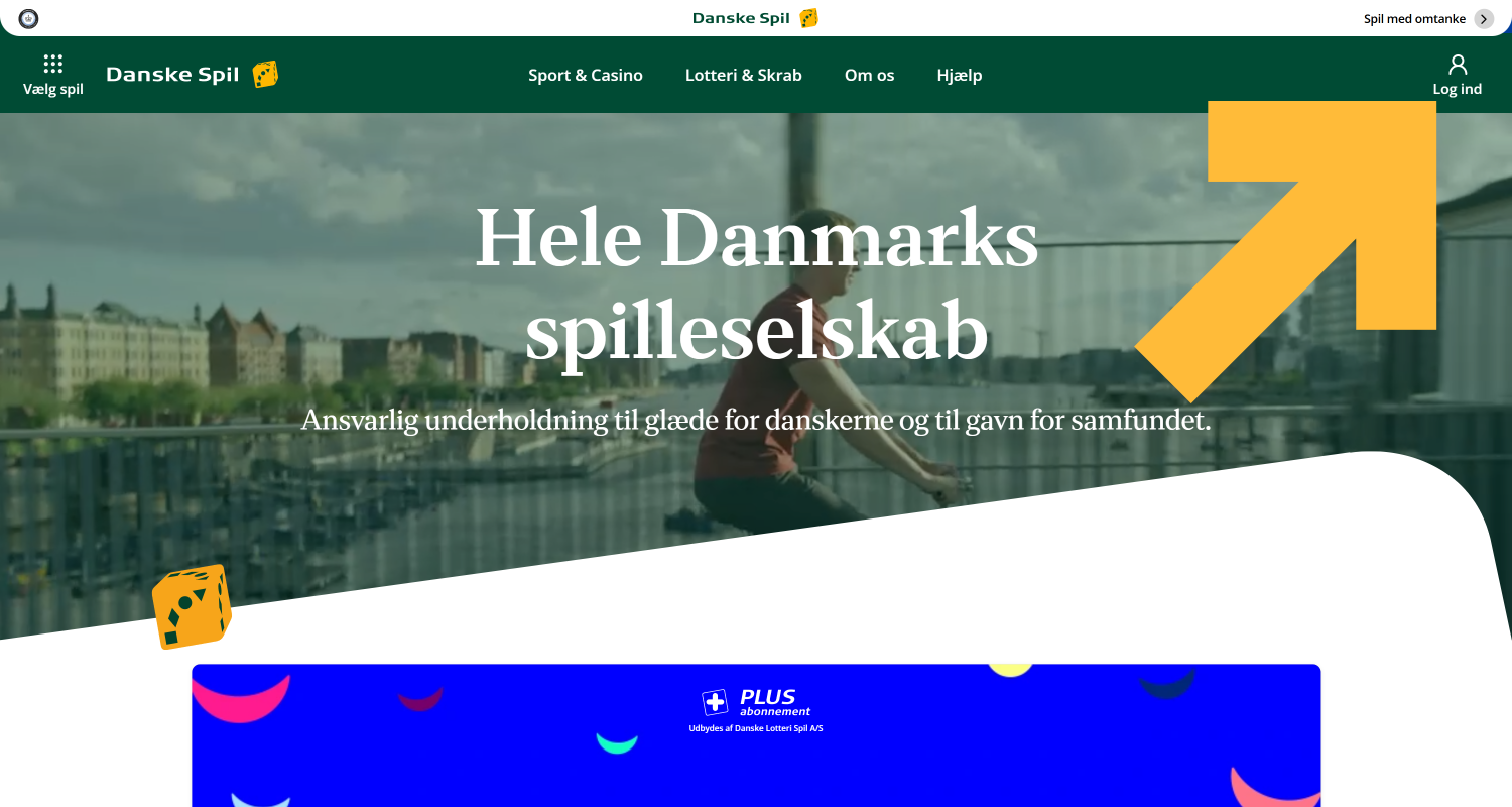 Klik på tilmeldingsknappen på Danske Spils hjemmeside