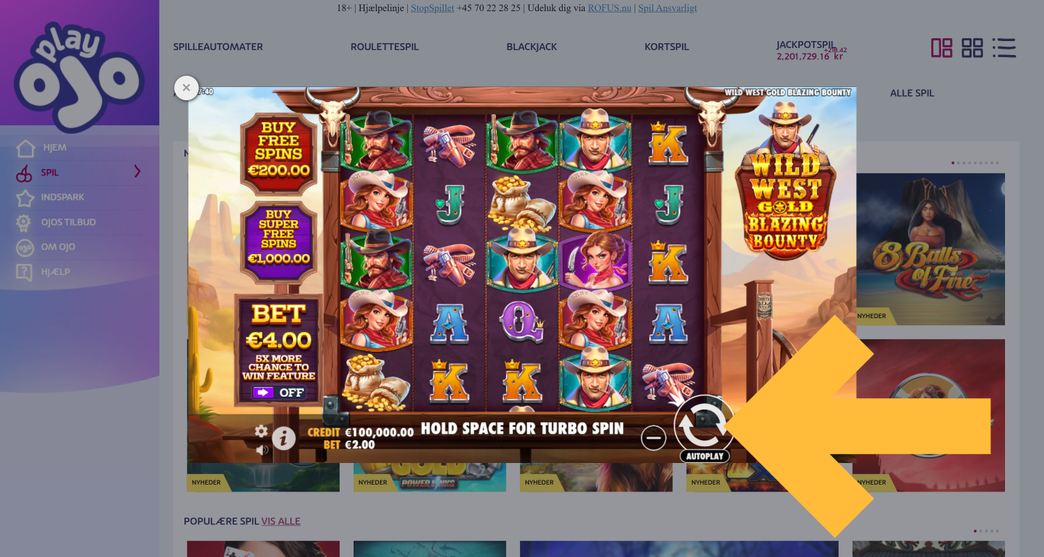 Lær reglerne, placer din indsats og begynd at spille på PlayOJO casino i Danmark