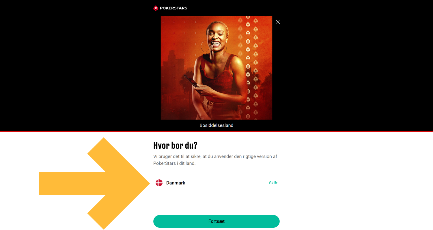 Udfyld registreringsformularen for at oprette en konto hos PokerStar Casino Danmark