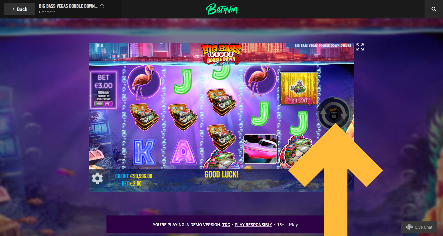 Placer din indsats i et spil på Betinia Casino