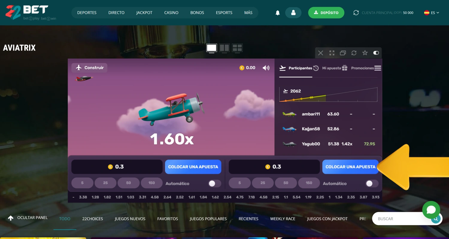 Apuesta en el Casino 22Bet de República Dominicana