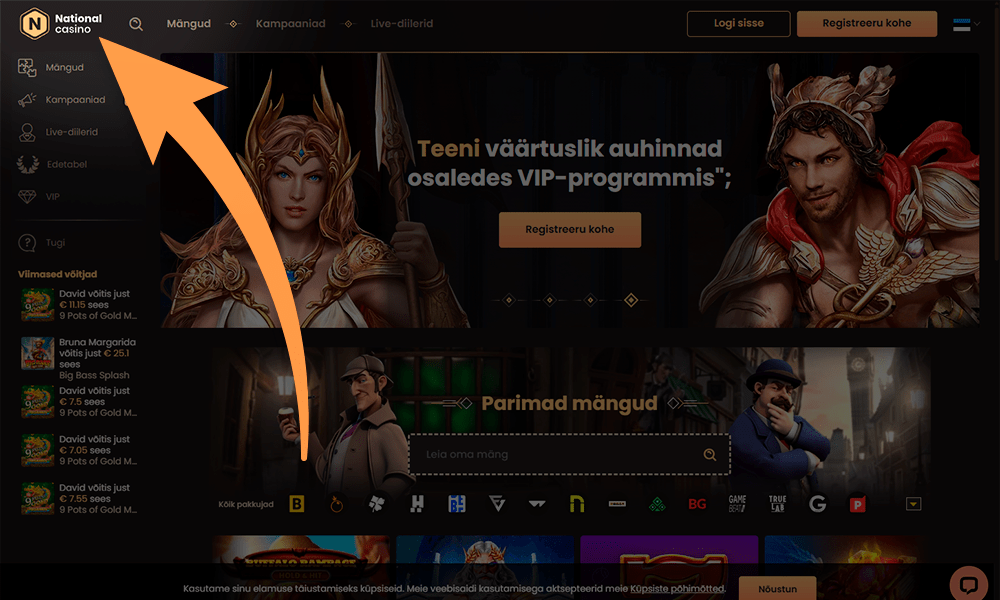 Registreerumiseks minge veebilehele National