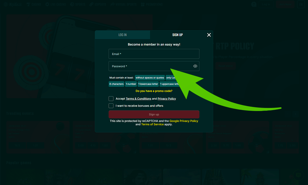 Sizzling Hot Deluxe mängu mängimiseks registreeruge