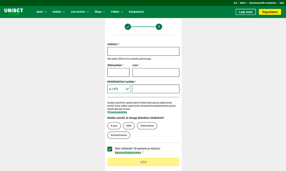 Starburst mängu mängimiseks registreeruge