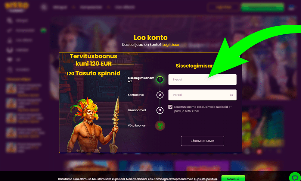 Täida Bizzo registreerimise väljad