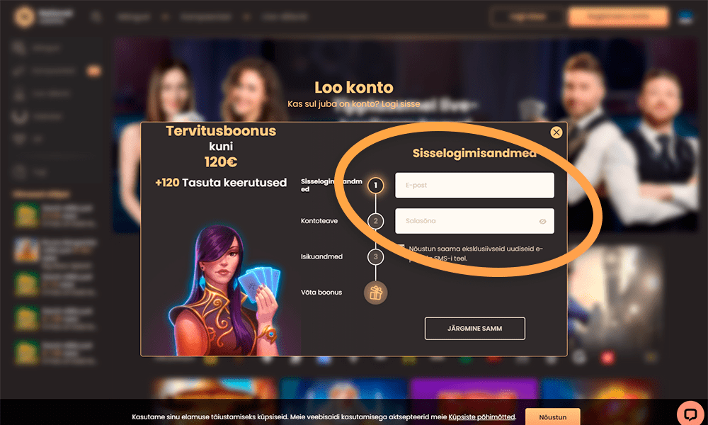 Täida National registreerimise väljad