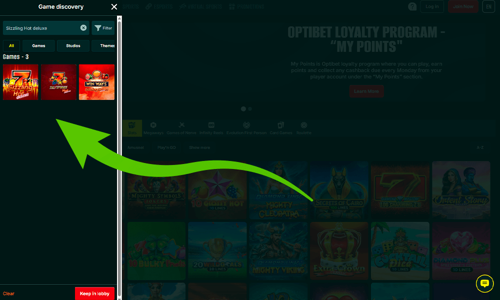 Leia Sizzling Hot Deluxe mänguautomaat spetsiaalsest jaotisest