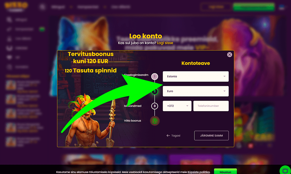 Täida Bizzo registreerimise väljad