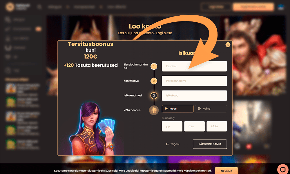 Täida National registreerimise väljad
