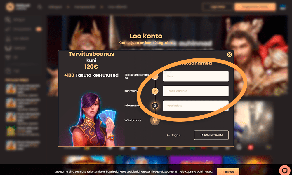 Täida National registreerimise väljad