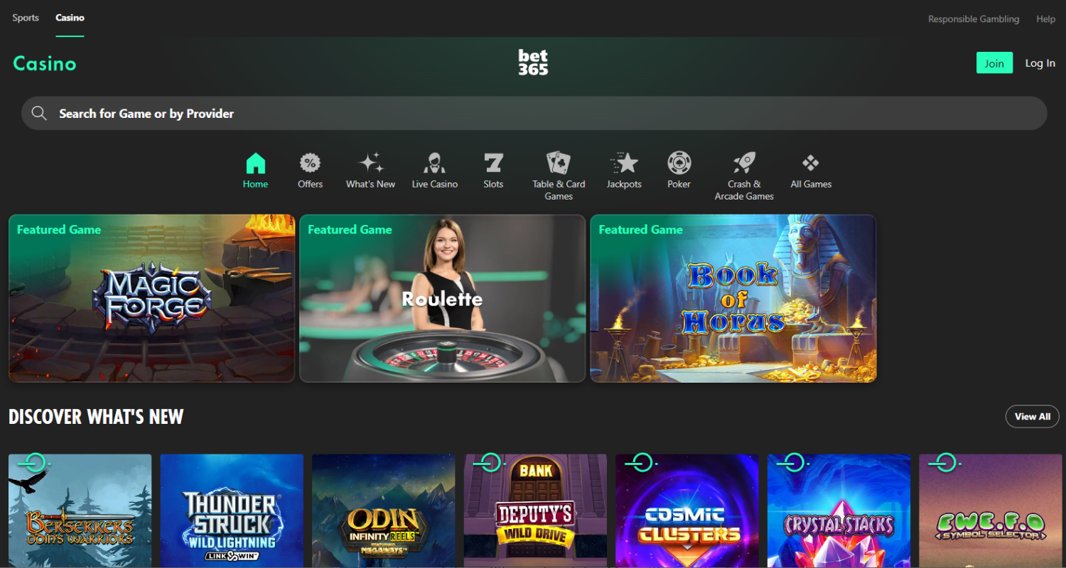 Avage Bet365 ametlik veebileht oma brauseris