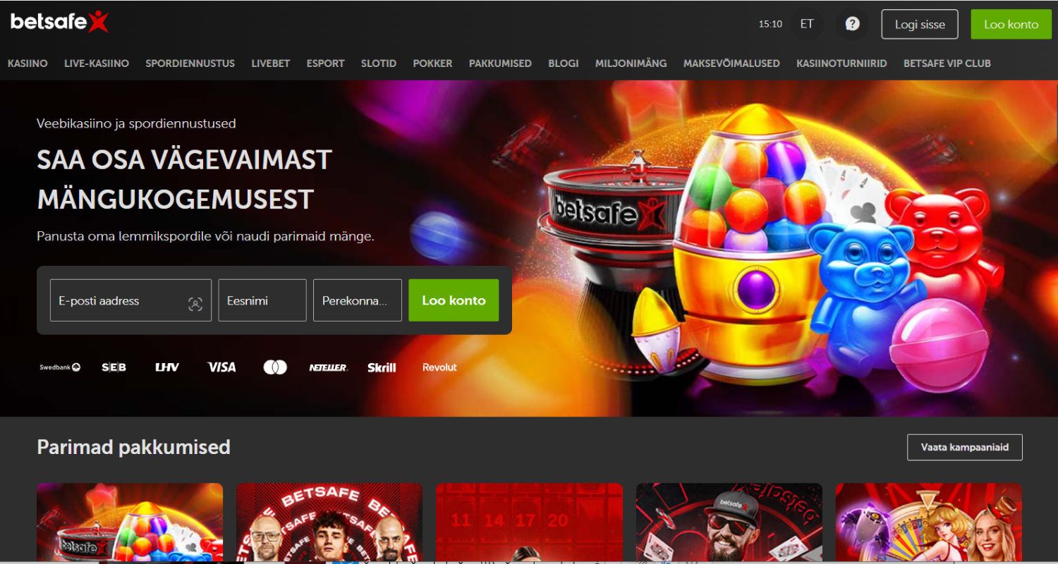 Avage veebilehitseja ja sisestage BetSafe kasiino veebiaadress otsinguribale