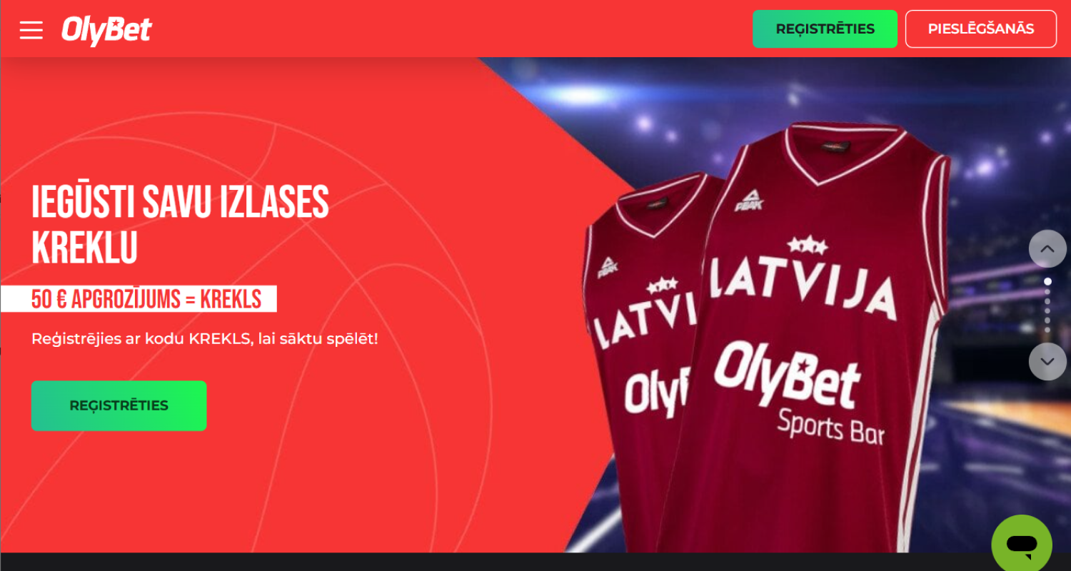 Avage Olybeti kasiino veebileht, sisestades URLi oma brauseri aadressiribale