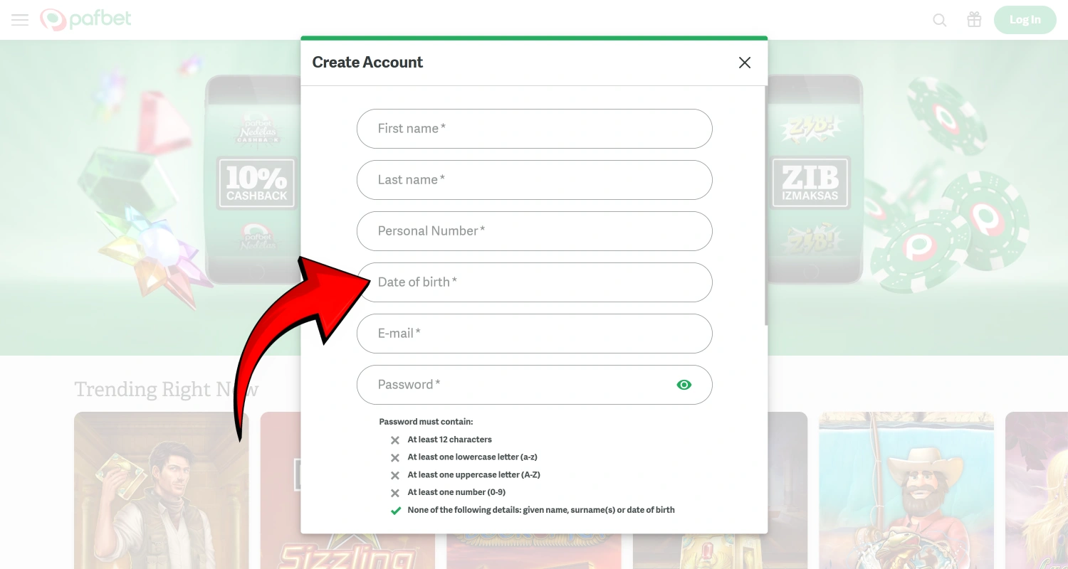 Επιβεβαιώστε την ηλικία σας για να παίξετε στο online καζίνο PafBet