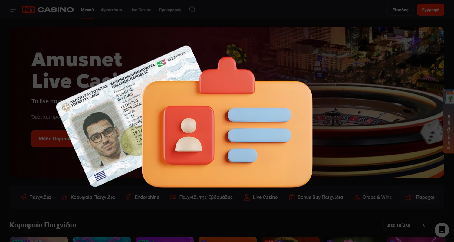 Παρέχετε τα απαραίτητα έγγραφα για τη δημιουργία λογαριασμού στο καζίνο N1Casino