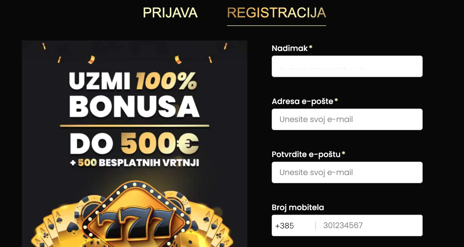 Registrirajte se u Arena Casino