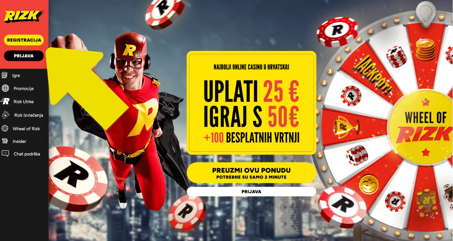 Idite na web stranicu Rizk Casina i otvorite obrazac za registraciju