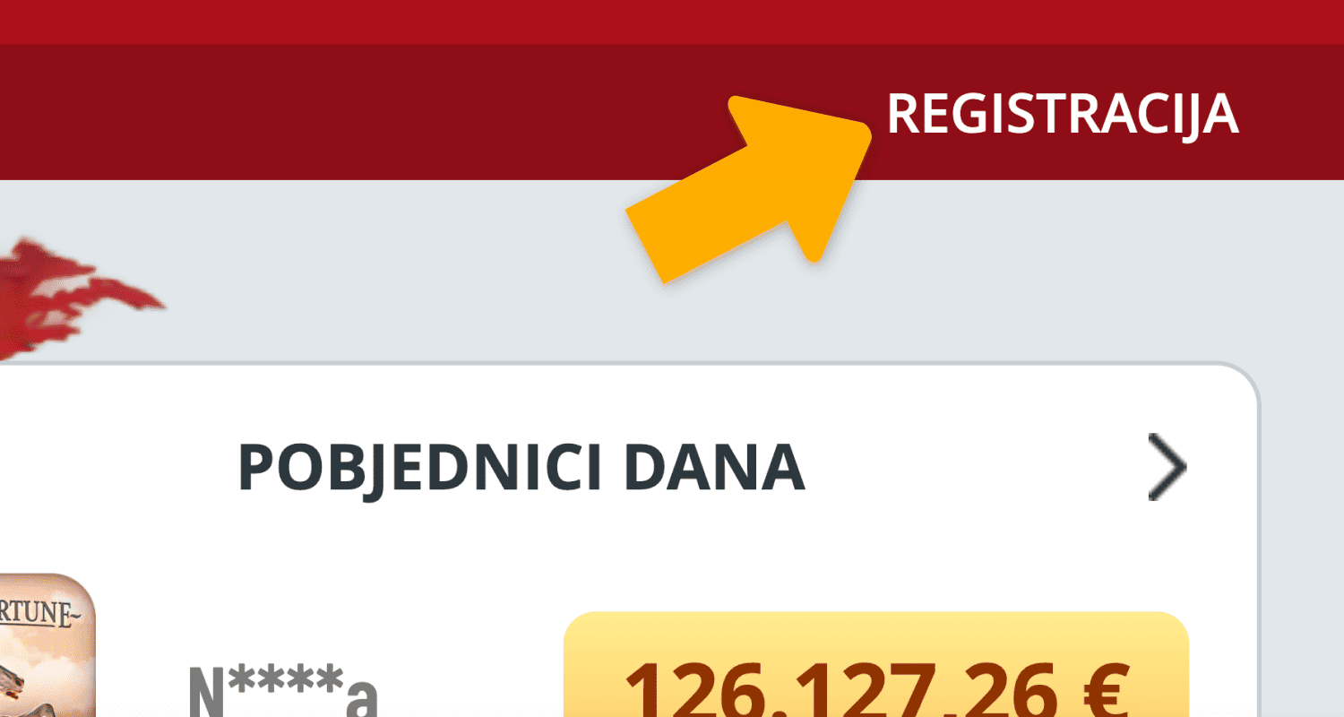Otvorite obrazac za registraciju na web stranici SuperCasina