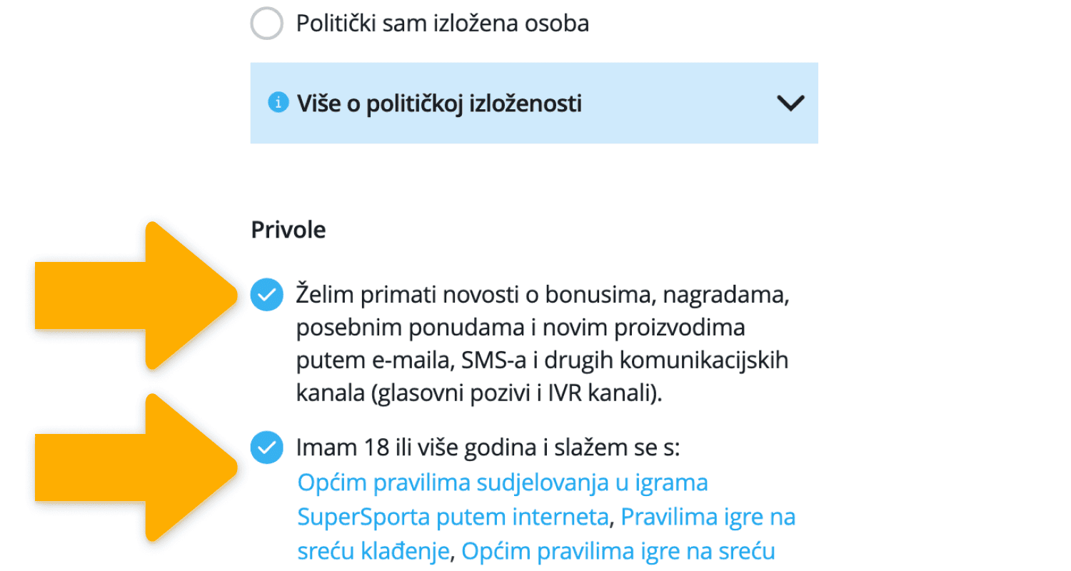 Složite se s uvjetima web stranice SuperCasina