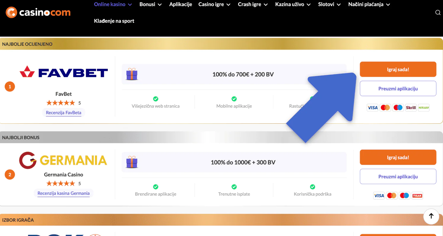 Odaberite online casino za igranje video pokera