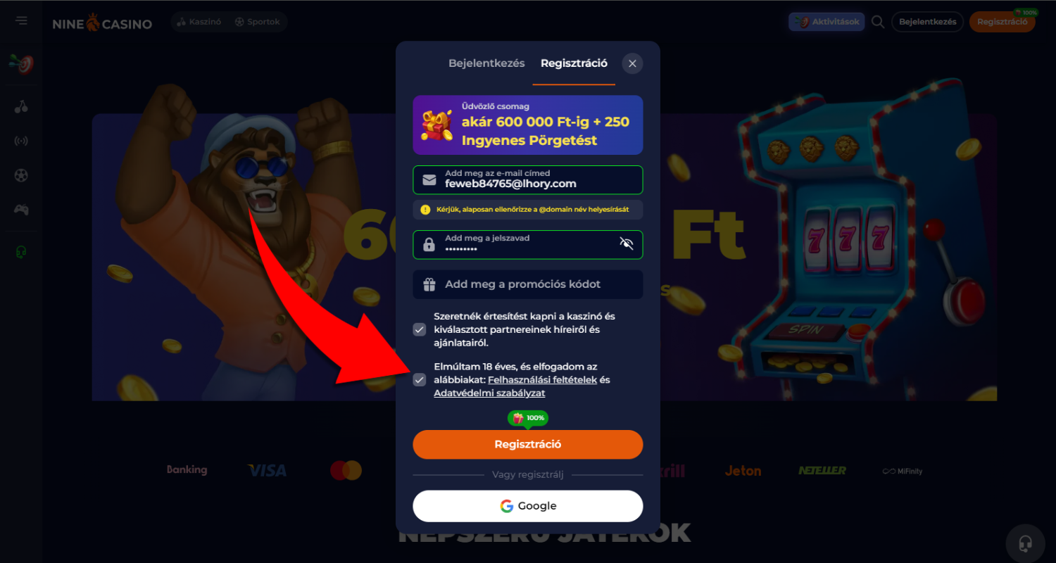 ninecasino regisztracio 4