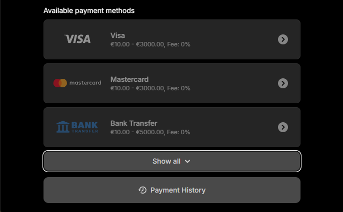 Spinsy payment options Spinsy payment options