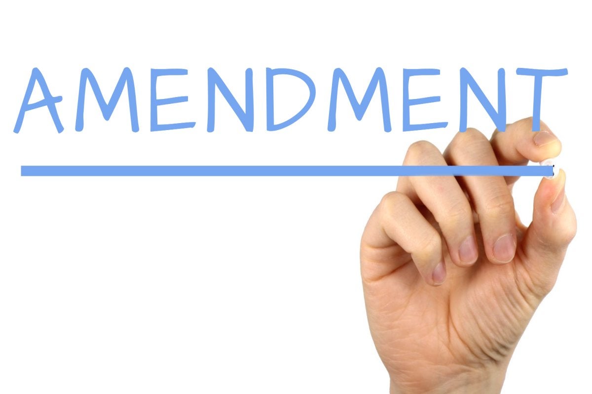 Brazil Betting Ban Faces 99 Amendments in Congress A hand writes the word "Amendment" in blue marker and underlines it, representing the amendments filed to Brazil's betting ban.