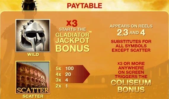 Gladiator Jackpot Paytable Gladiator Jackpot Paytable