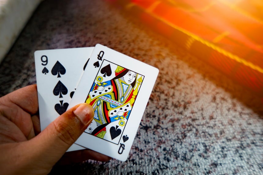Queen nine blackjack hand