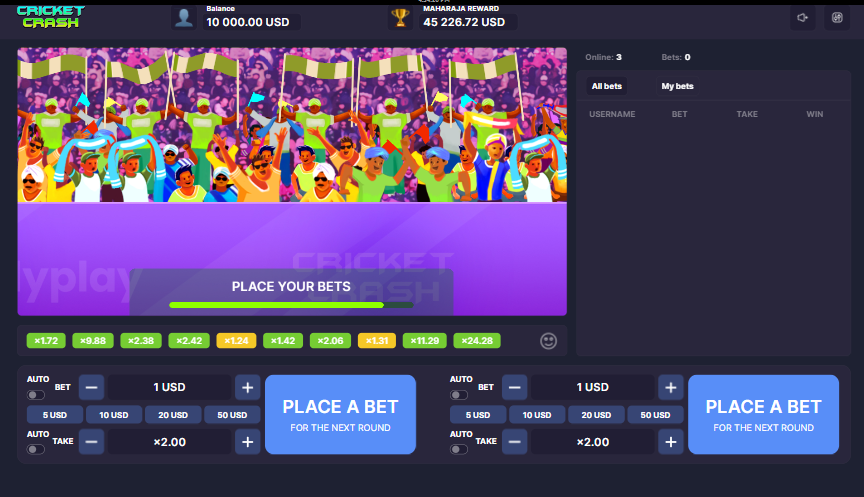 Cricket Crash in Demo Mode