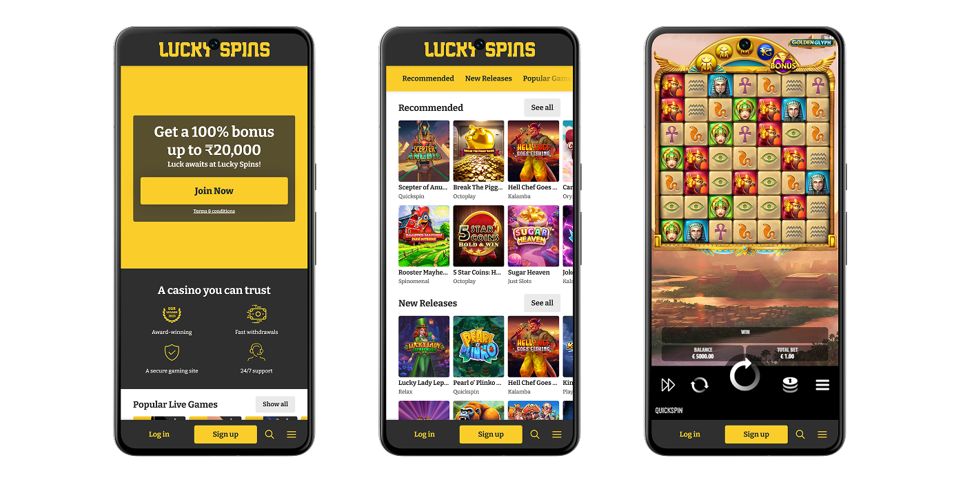 Lucky Casino Website is fully adopted to mobile