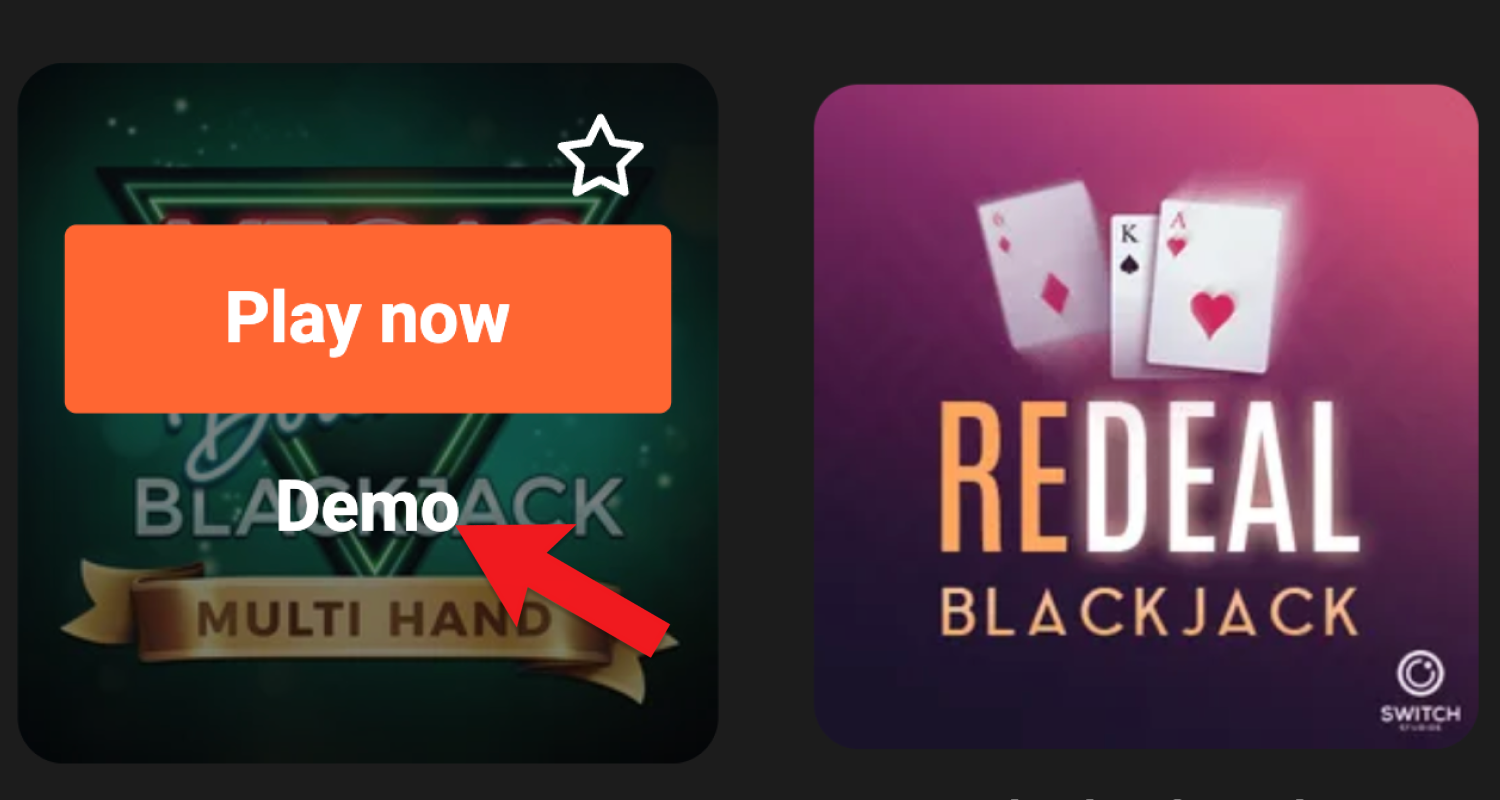 Išbandykite demonstracinę Blackjack versiją