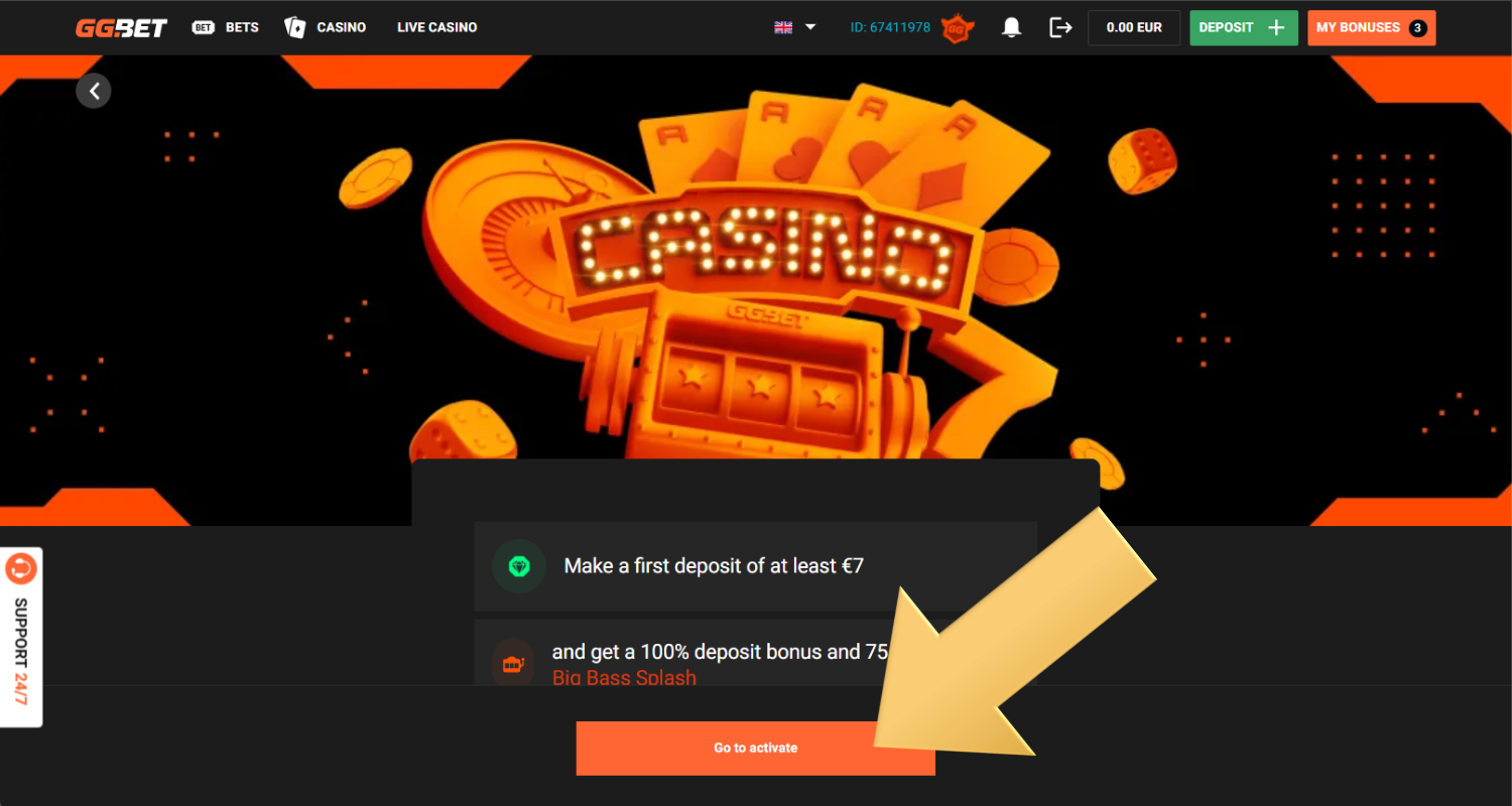 Patvirtinkite savo registraciją GGbet kazino paštu