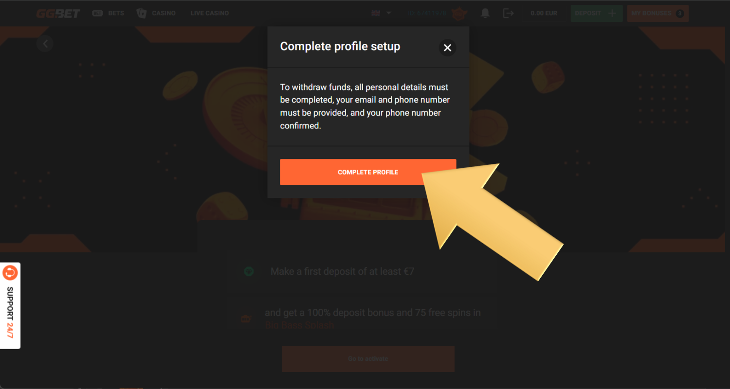 Patvirtinkite savo registraciją GGbet kazino paštu