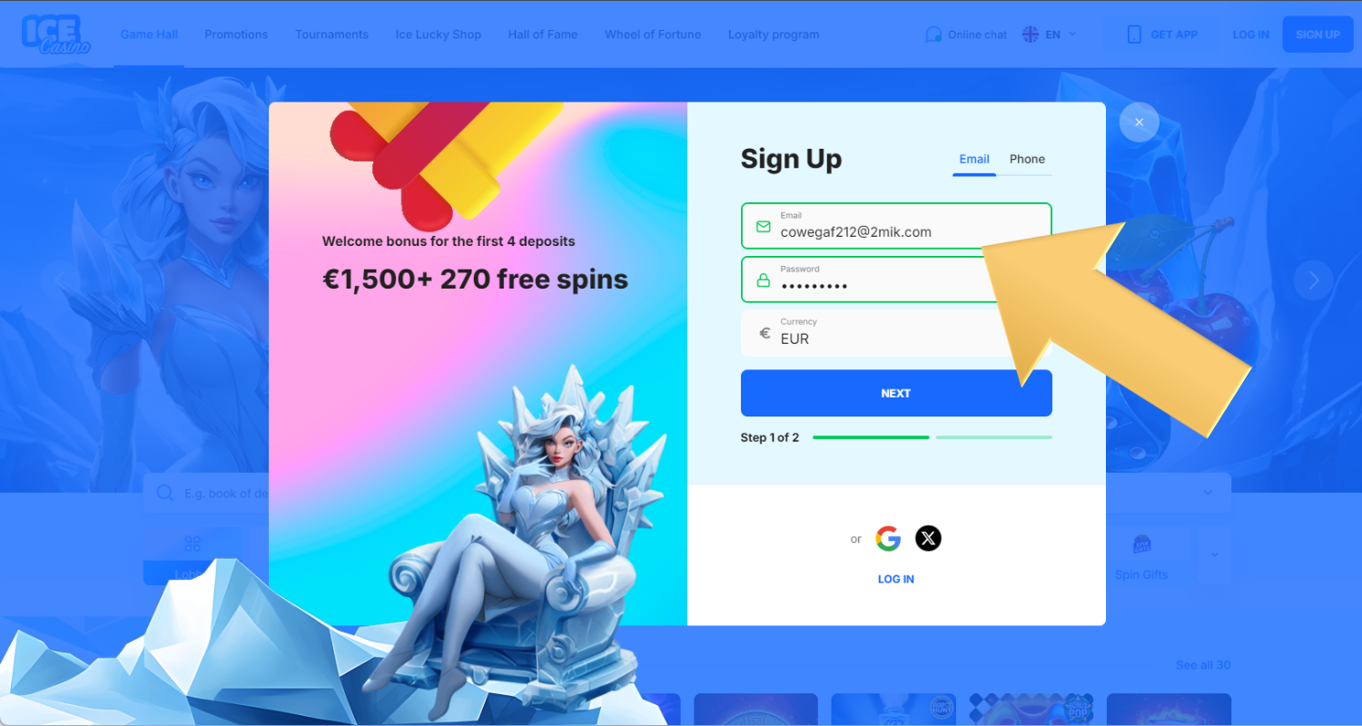 Pažymėkite, kad sutinkate laikytis IceCasino kazino taisyklių