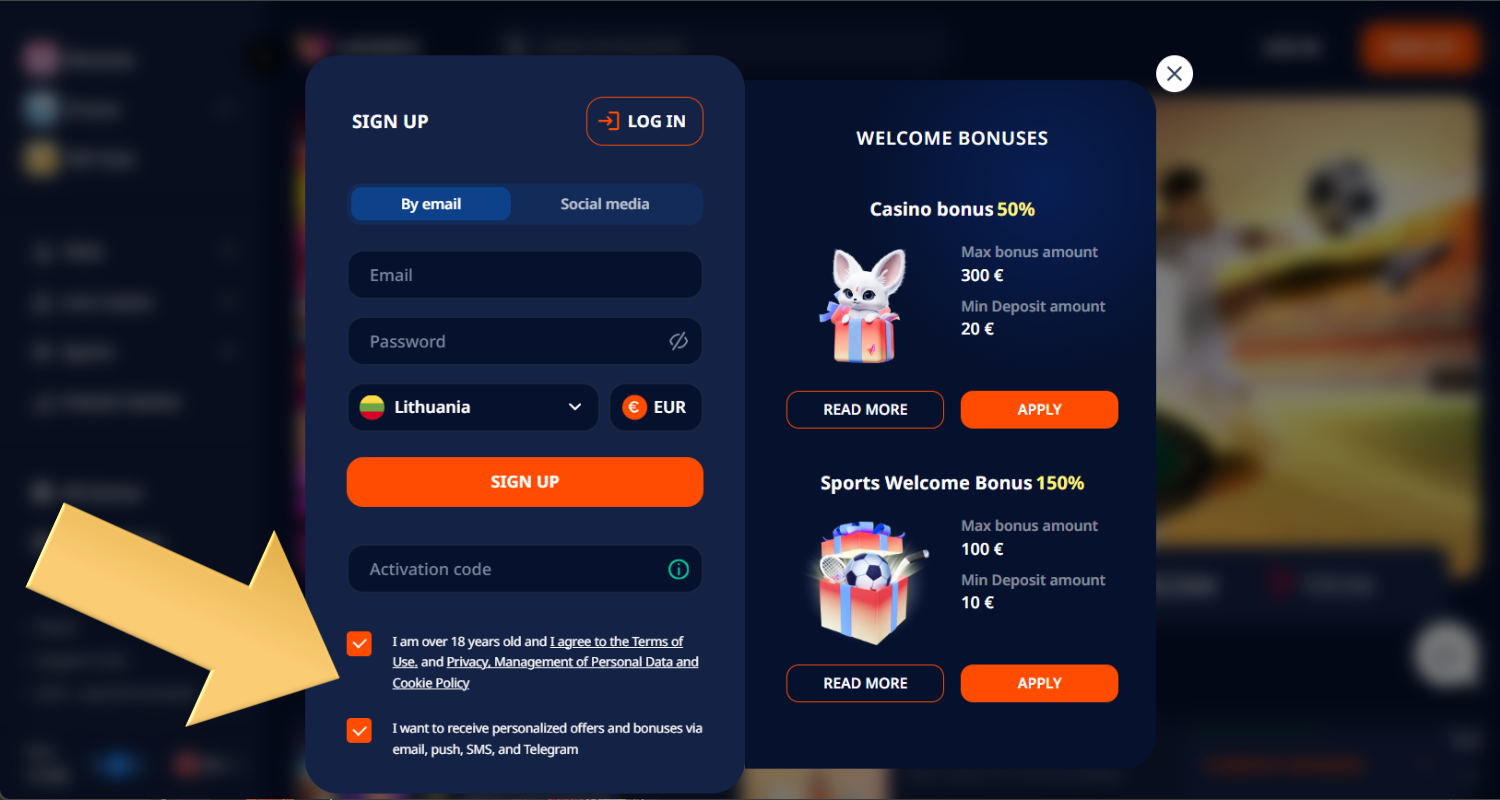 Pateikite patvirtinimą dėl registracijos Monro Casino kazino Lietuvoje