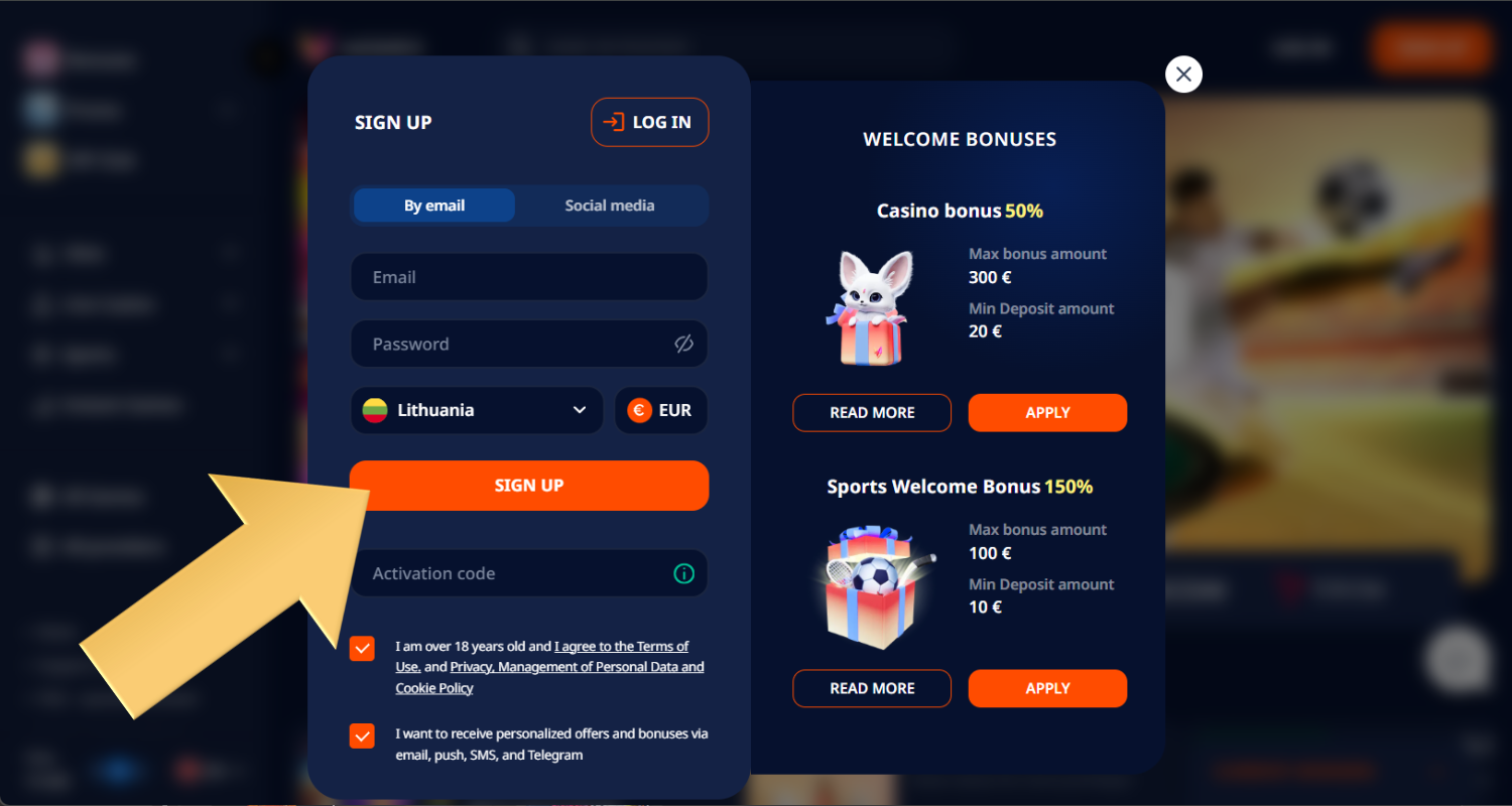 Pateikite patvirtinimą dėl registracijos Monro Casino kazino Lietuvoje