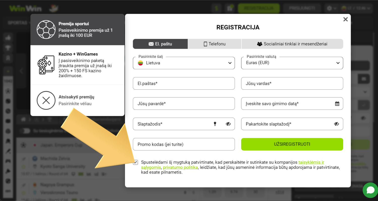 Pateikite patvirtinimą dėl registracijos WinWin kazino Lietuvoje