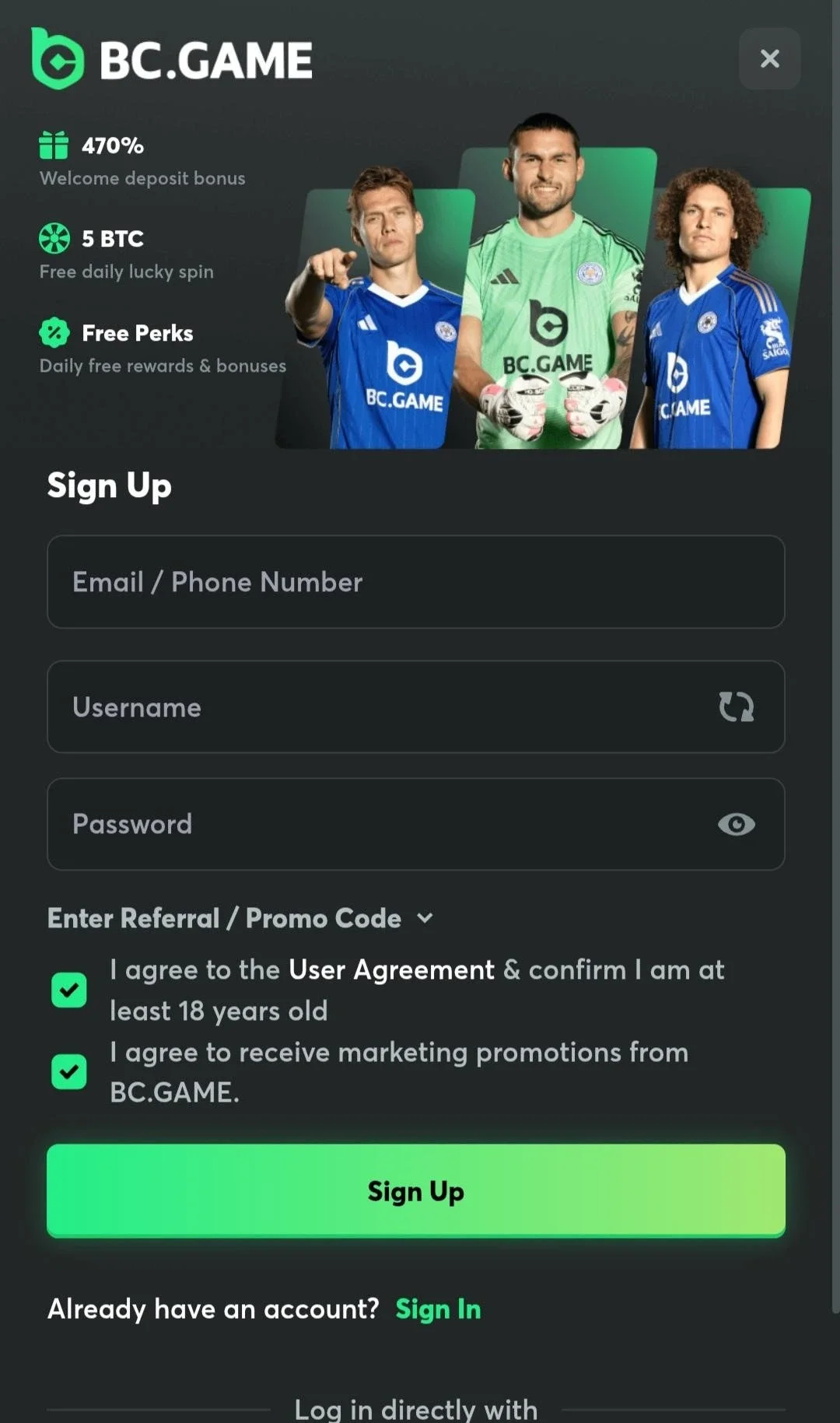 BC Game Casino Sign-Up Process1