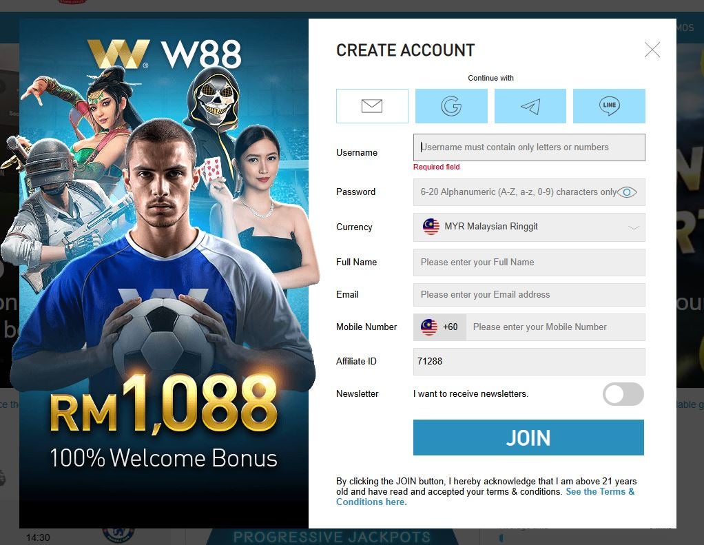 w88 registration