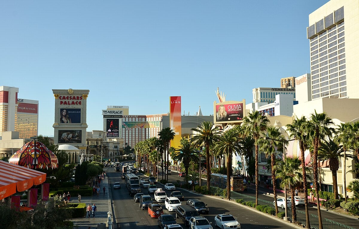 Skyline von Las Vegas als symbolisches Hintergrundbild für das Casino-Thema