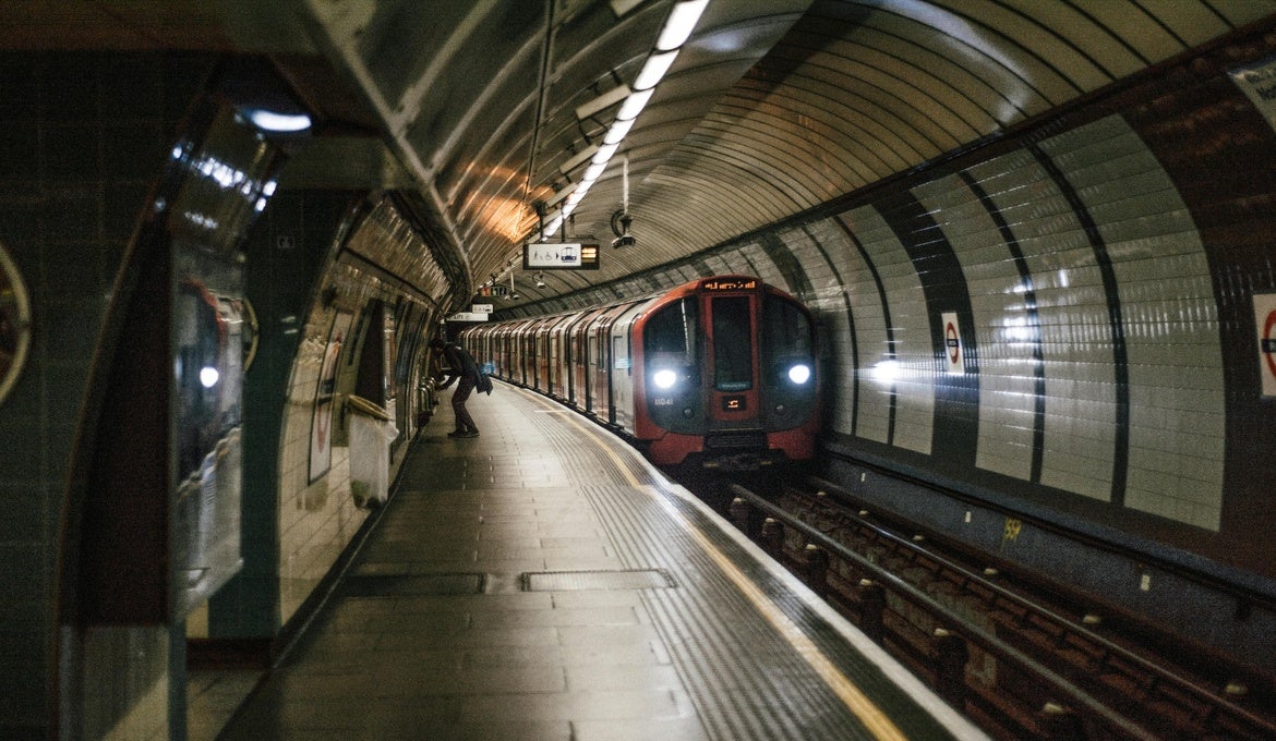 An image of a London underground train