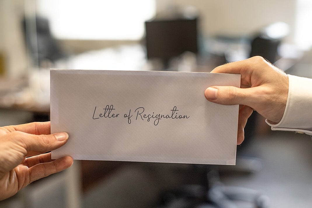 Handing in a Letter of Resignation