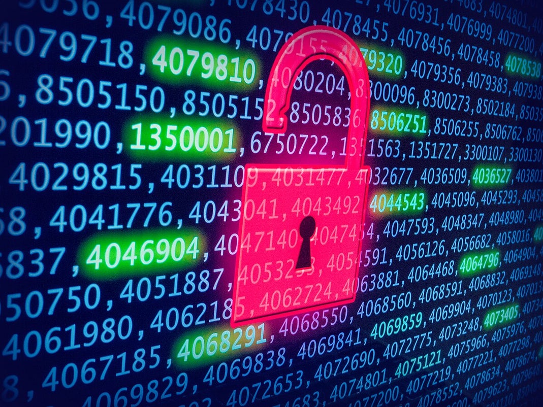 Lines of Code Illustrating Data Security Breach