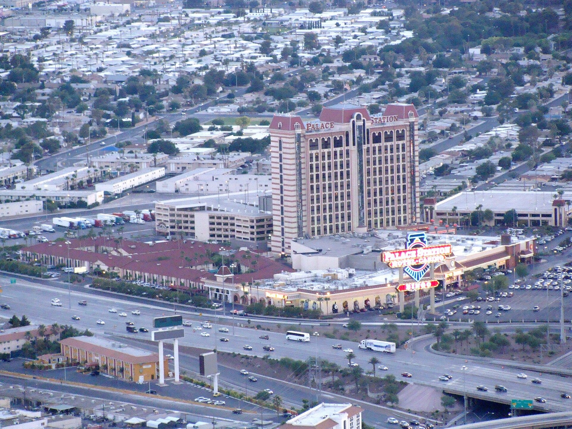 Station Casinos Unveils New Logo for 50th Anniversary Aerial view of Palace Station hotel and casino in Las Vegas