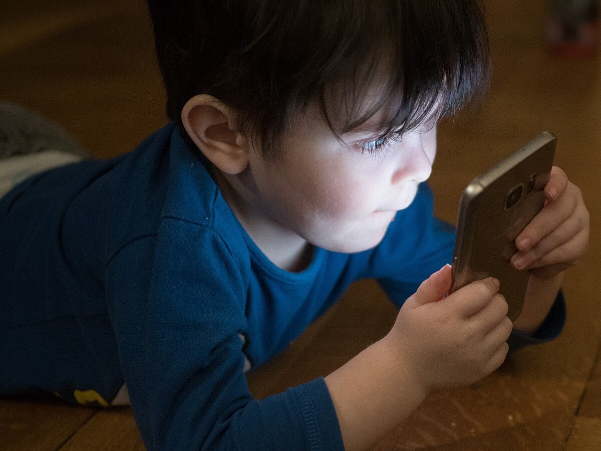 A Child Using a Smartphone
