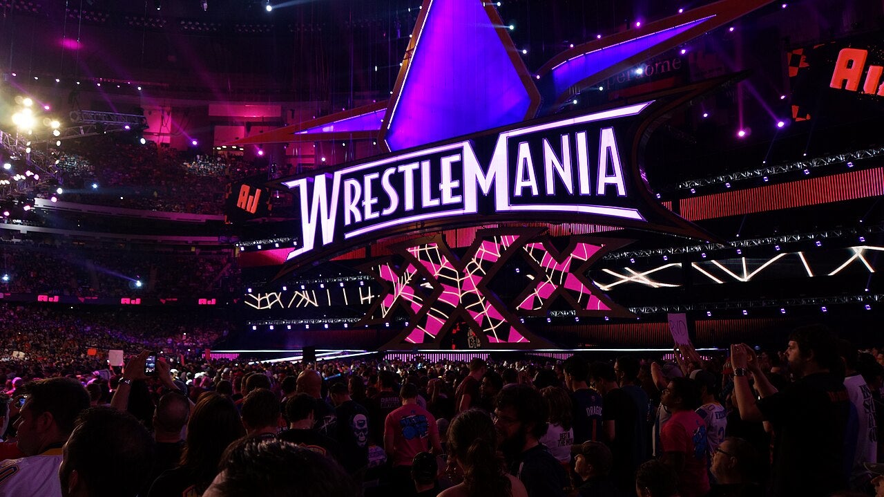 WrestleMania XXX stage inside the Mercedes-Benz Superdome in New Orleans during the WWE event on April 6, 2014